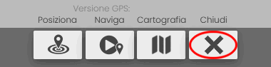 Il pulsante 'Chiudi GPS' Il pulsante 'Chiudi GPS'