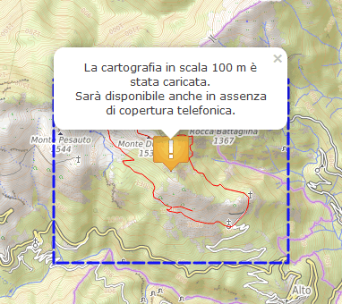 Avviso di cartografia caricata correttamente Avviso di cartografia caricata correttamente