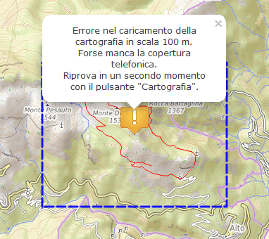 Avviso di cartografia non caricata Avviso di cartografia non caricata