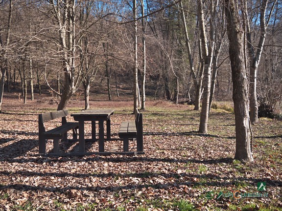 13 - Un tavolo per pic-nic nella piccola area attrezzata vicino alla Fontana degli Alpini (2022)