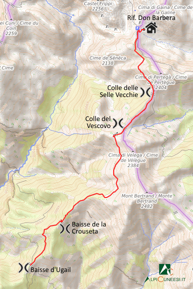 Carta schematica - Itinerario 19.18