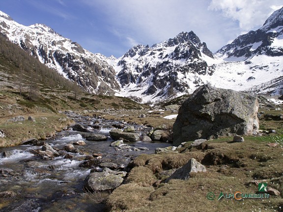 10 - Pian della Casa del Re; sullo sfondo, la Cima di Ciriegia e, alla sua destra, il Colle di Ciriegia (2005)