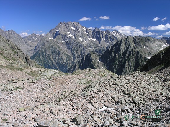 13 - Il Massiccio dell'Argentera dal traverso che conduce al Passo di Costa Miana (2010)