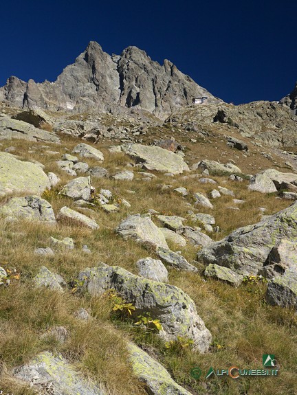 13 - La Cima di Nasta. Sulla destra, ben visibile anche dal basso, il Rifugio Remondino (2015)