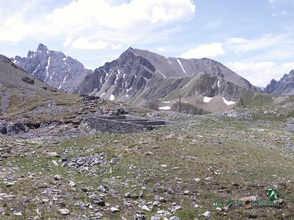 7 - Al Passo della Cavalla. Sullo sfondo, al centro, Cima delle Manse; sulla cresta prativa, all'estrema destra, il Colle delle Munie (2005)