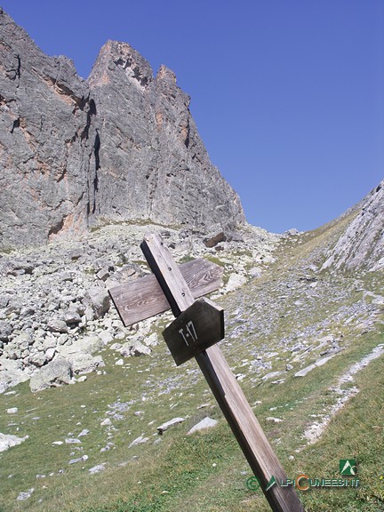 3 - Torre Castello e Rocca Castello dal bivio per il Colle dei Rui; a destra in alto, Colle Greguri (2005)