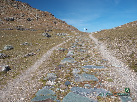 7 - I resti della mulattiera selciata che attraversa il Col de Maurin (2021)