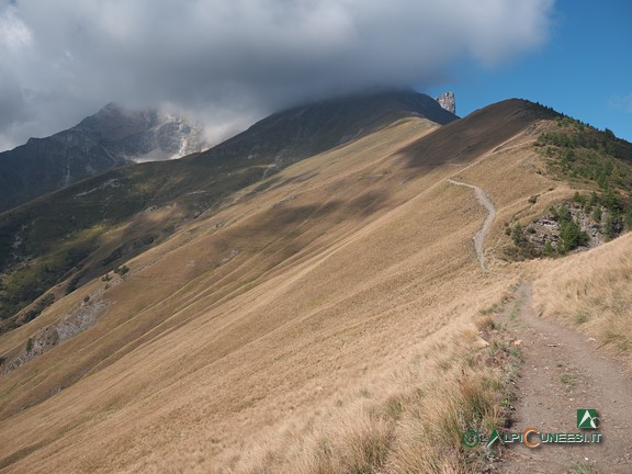 13 - La lunga mulattiera che traversa alle pendici del Pelvo d'Elva (2022)