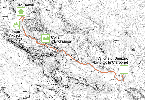 Carta schematica - Itinerario 14.01