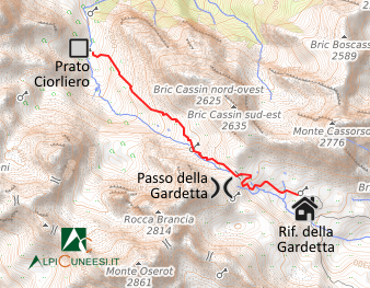 Carta schematica - Itinerario 14.03