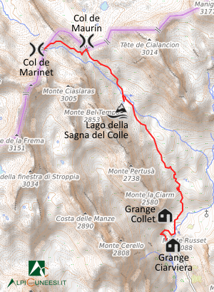 Carta schematica - Itinerario 14.08