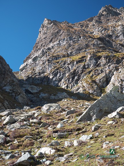 10 - L'imbocco del canalone che scende dal Rifugio Giacoletti (2021)