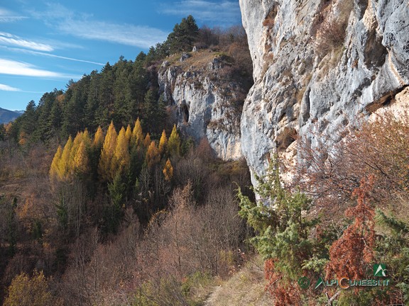 5 - Ai piedi della bastionata rocciosa verso la Cascata del Pisciai (2023)