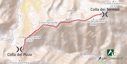 Carta schematica - Itinerario 01.18