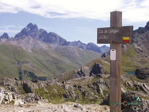 6 - Panorama dal colletto indicato come Col Longet verso l'Italia; il Monviso domina sullo sfondo  (2005)