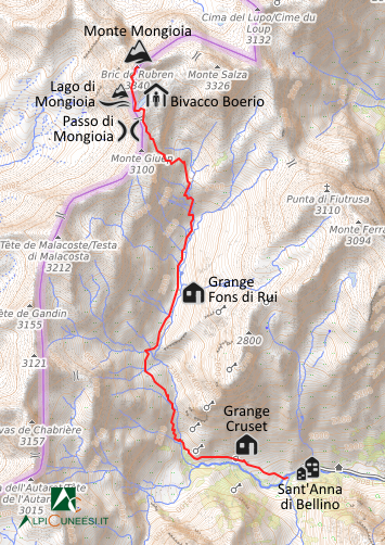 Carta schematica - Itinerario 15.02