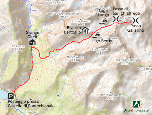 Carta schematica - Itinerario 15.07