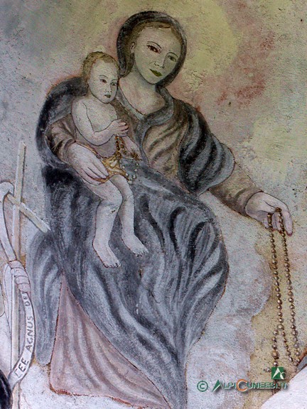 6 - Il pilone votivo di Tetti Colletta, particolare della raffigurazione della Madonna (2005)