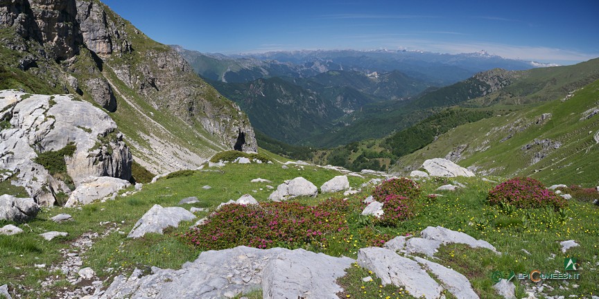 3 - Panorama verso valle dalla conca prativa ai piedi della Cima Baban (2017)