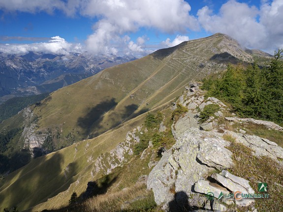 8 - Blick vom aussichtsreichen Kammweg auf den Monte Bertrand (2014)