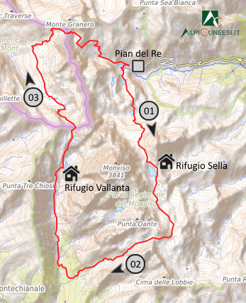 Carta schematica - Giro del Monviso Carta schematica - Giro del Monviso